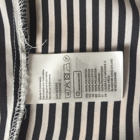 🍩H&M black and white striped button down size 34 - Picture 6 of 6